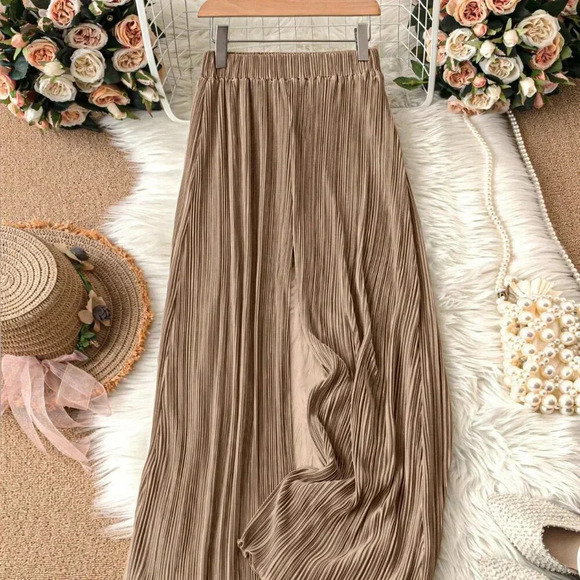 Pants - Brown Casual Women's Loose Pants